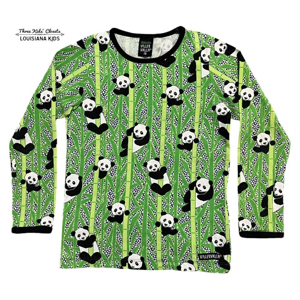 Villervalla Sz 116 (6Y) Organic Panda Shirt